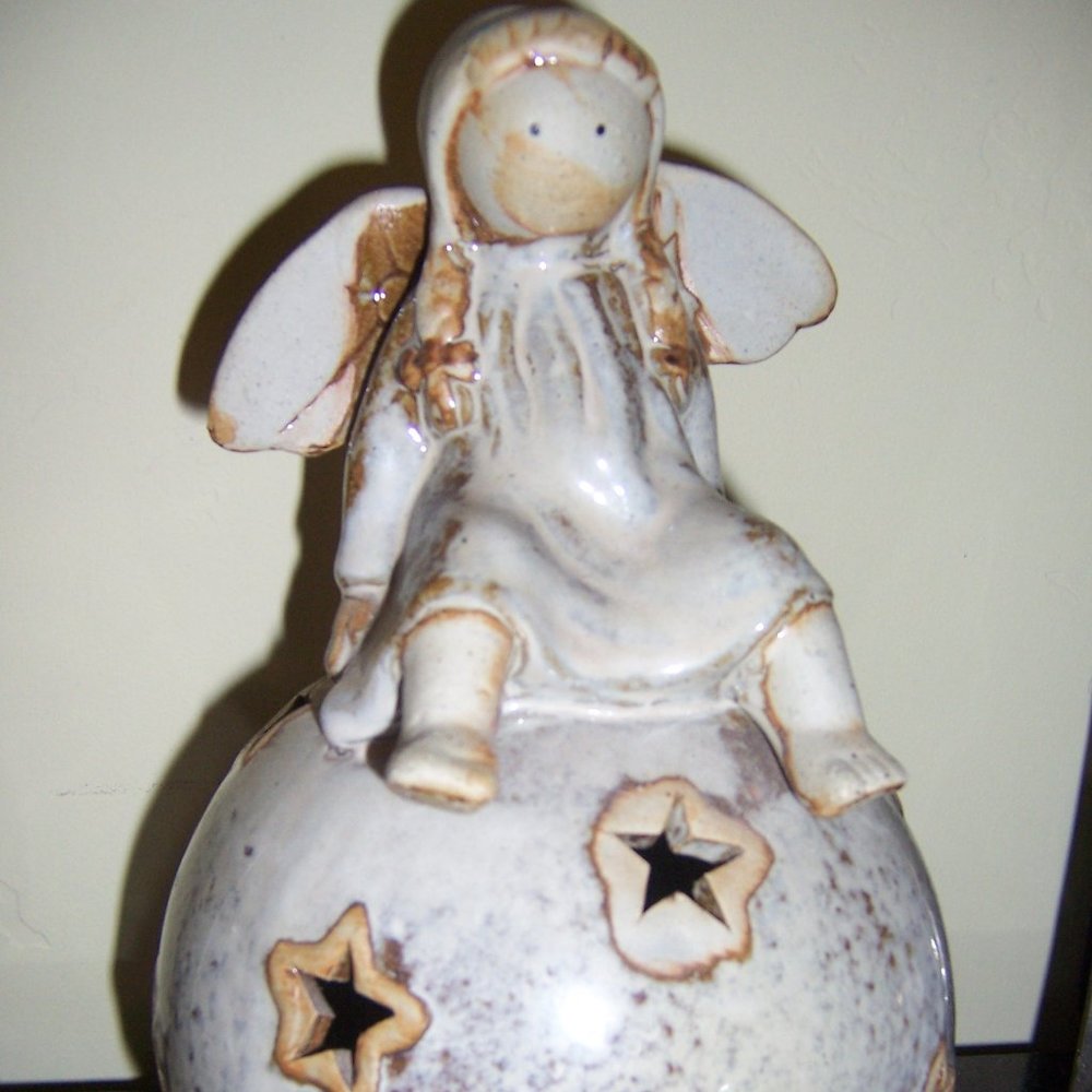New Angel  Pottery Tea-Light 9" Tall